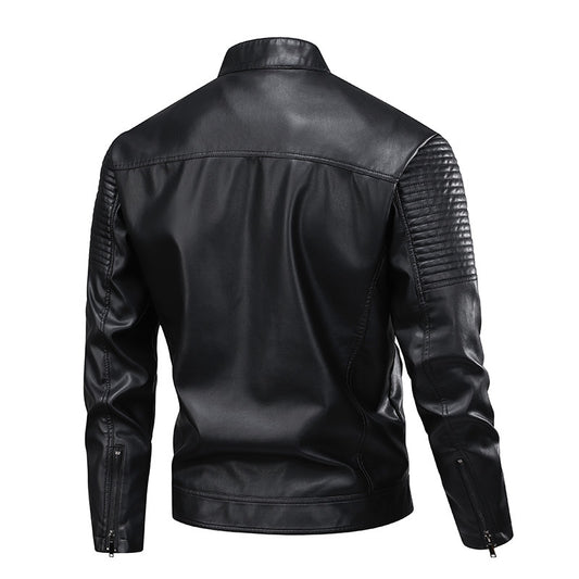Chaqueta de Cuero para Hombre Slim Fit con Cuello de Pie - Abrigo Biker Premium - Image 2