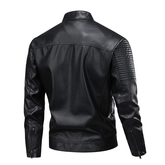 Chaqueta de Cuero para Hombre Slim Fit con Cuello de Pie - Abrigo Biker Premium - Image 2