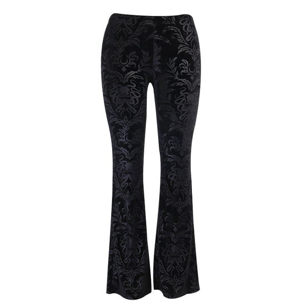 Pantalones Anchos de Ante Repujado para Estudiante