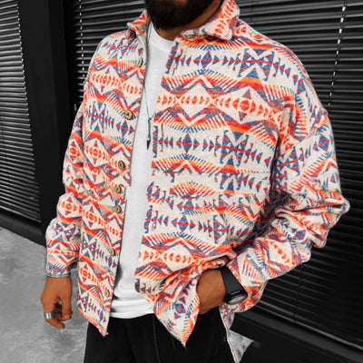 Chaqueta Camisa Casual con Estampado Étnico para Hombre - Image 7