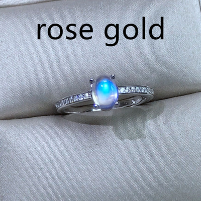 Anillo de Piedra Luna Azul Natural en Plata 925 - Diseño Minimalista - Image 5