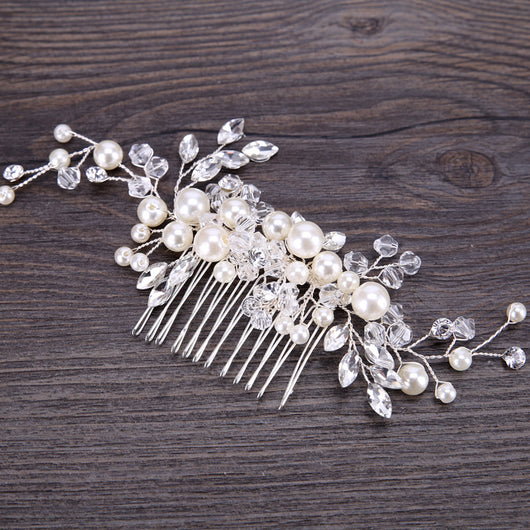 Peineta de Cristal Blanco Perla para Eventos - Image 14