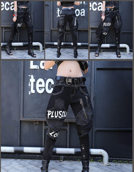 Pantalones Harem Denim Negro Mujer - Estilo Moderno y Cómodo - Image 6