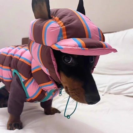 Chaleco Rayado para Mascotas Otoño e Invierno