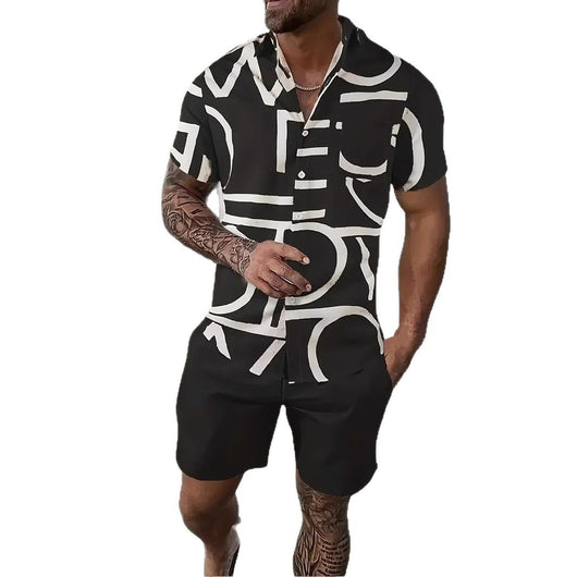 Traje Hawaiano Hombre 3D Estampado Manga Corta - Image 5