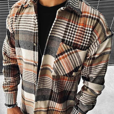 Camisa Casual para Hombre con Estampado Cuadros y Bloques de Color - Image 4