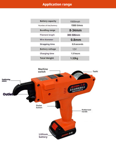 Máquina Atadora Eléctrica Recargable para Fardos y Pacas - Image 12