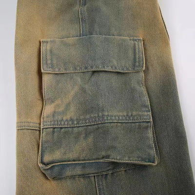 Jeans Sueltos Tiro Bajo Efecto Desgastado con Bolsillos y Costuras Decorativas - Image 22