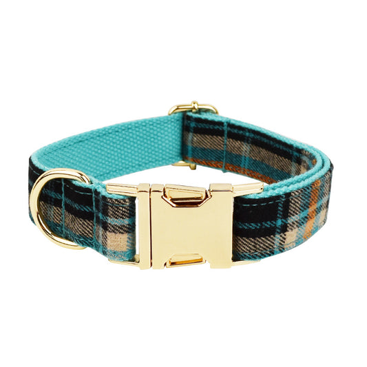 Collar Retro Verde para Mascotas con Correa de Tracción y Moño Adorable - Image 2