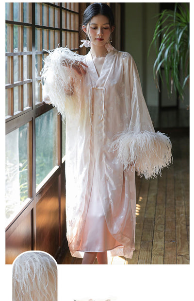 Camisón Nupcial de Plumas de Avestruz - Colección Primavera Otoño - Image 11