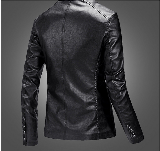 Blazer de Cuero Slim Fit Primavera para Hombre - Image 12