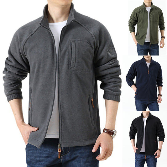 Chaqueta de Forro Polar con Cuello Alto para Hombre