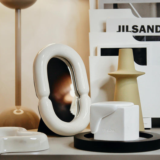 Espejo Decorativo de Cerámica para Escritorio - Diseño Home Fashion