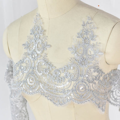 Accesorios de Encaje Secuencia Bordado para Boda con Efecto Pestañas - Image 12