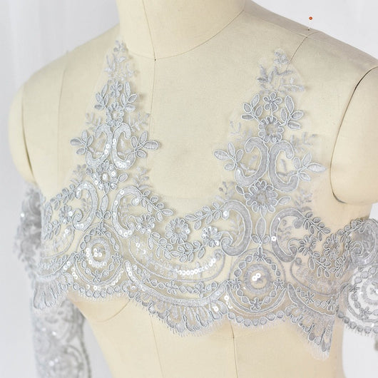 Accesorios de Encaje Secuencia Bordado para Boda con Efecto Pestañas - Image 12