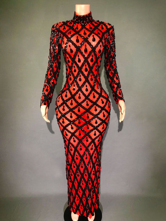 Vestido de Fiesta Elegante con Cristales Brillantes para Mujer - Image 52