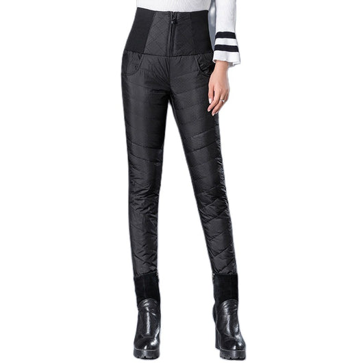 Pantalón Acolchado Cintura Alta para Mujer - Abrigo Térmico de Algodón - Image 4