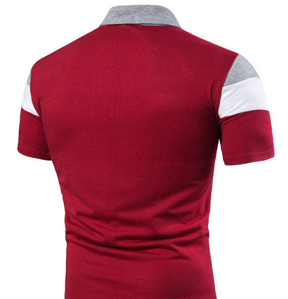 Playera tipo polo con cuello para hombre en bloques de tres franjas