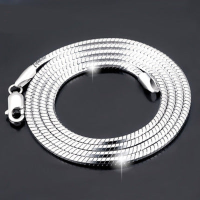 Cadena de Plata Esterlina 925 con Baño de Platino - Estilo Coreano Unisex