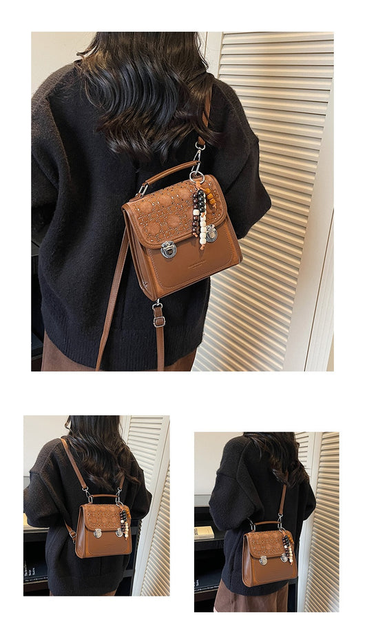 Bolsa Mensajera Cuadrada Texturizada para Mujer - Compacta y Versátil - Image 12