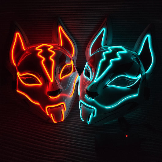 Máscara Facial Luminosa de Gato para Mujer - Cosplay Demon Slayer con Luz Fría - Image 4