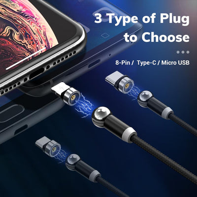 Cable de Carga Magnético 360° - Rotación Total Compatible - Image 2