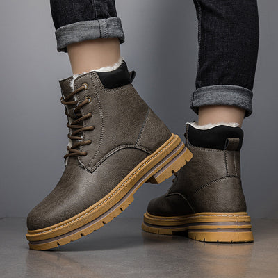 Botas Vaqueras Western para Hombre Invierno Cálidas Suela Gruesa Estilo Retro - Image 17