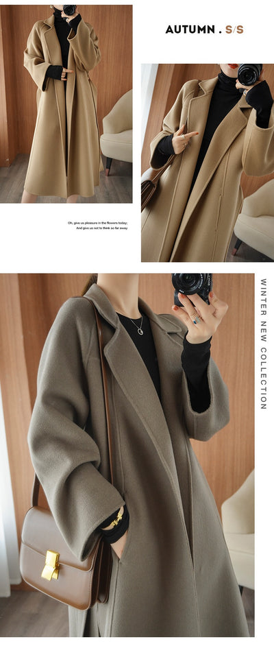 Abrigo Reversible de Cachemira para Mujer - Largo Suelto Oversize - Image 13