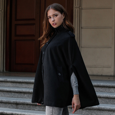 Poncho Abrigo de Lana - Capa Corta Elegante - Image 9