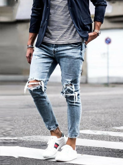 Pantalones Vaqueros Rotos Modernos para Hombre - Image 3