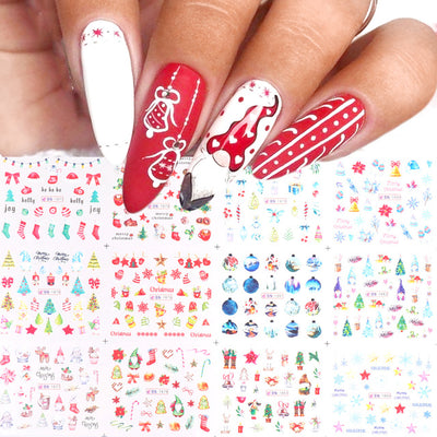 12 Pegatinas Navideñas para Uñas con Diseños de Animales Tiernos y Pluma Incluida - Image 3