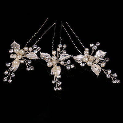 Joyería de Novia Artesanal Europea con Diadema y Horquillas de Hoja - Image 4
