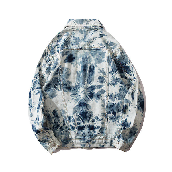 Chaqueta de Mezclilla Tie-Dye Estilo Nacional