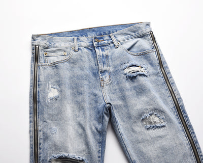 Jeans con Cierre Lateral y Rotos para Hombre y Mujer - Image 4