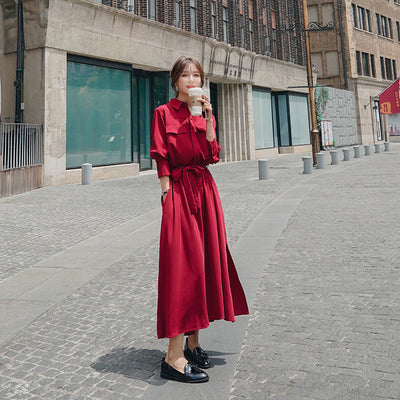 Vestido Camisero con Cintura Marcada
