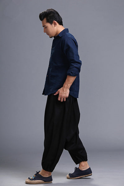 Pantalones Harem Cómodos para Hombre - Estilo Moderno y Relajado - Image 3
