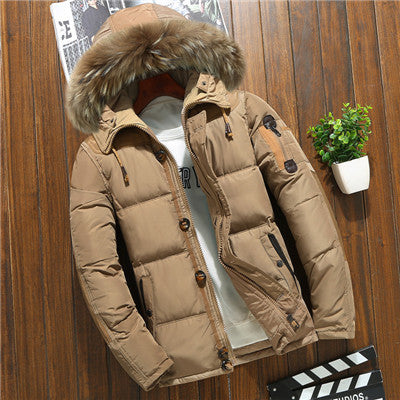Chaqueta Corta de Plumón de Pato Blanco para Hombre - Image 21