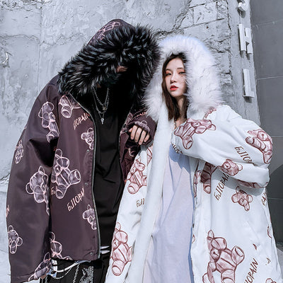 Chaqueta de Algodón Estampado Oso para Parejas