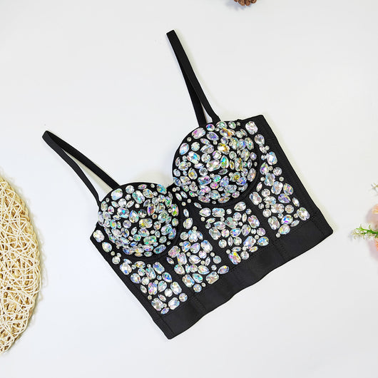 Top Corto Beaded con Diamantes - Estilo Hot Girl Elegante - Image 22