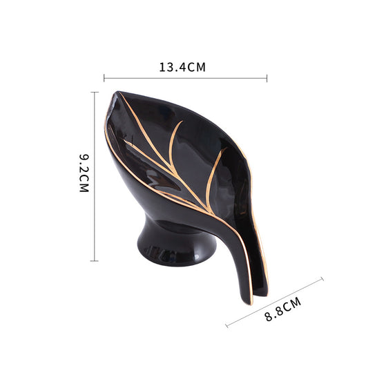 Jabonera de Cerámica con Forma de Hoja para Baño - Image 9