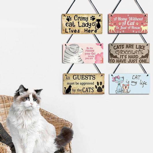 Colgante Vintage de Madera para Gatos - Accesorio Elegante para Mascotas - Image 4