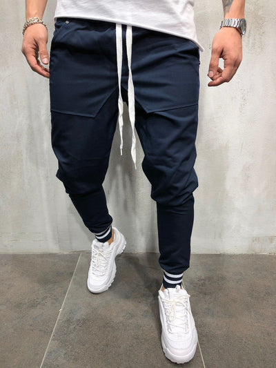 Pantalones Casuales de Algodón con Diseño Spliced para Hombre - Image 10
