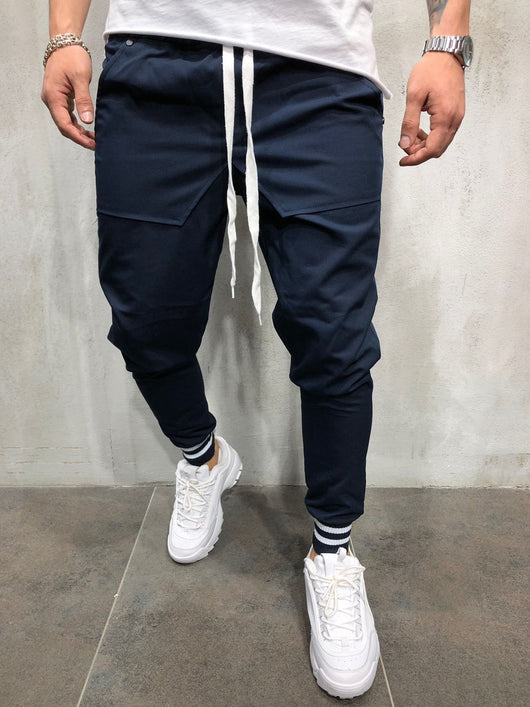 Pantalones Casuales de Algodón con Diseño Spliced para Hombre - Image 10