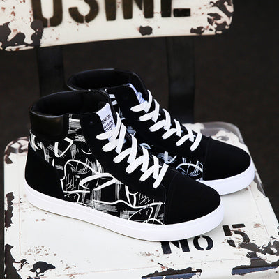 Zapatillas Altas de Lona para Hombre - Estilo Casual con Cordones - Image 12