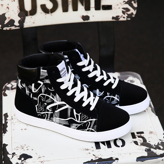 Zapatillas Altas de Lona para Hombre - Estilo Casual con Cordones - Image 12