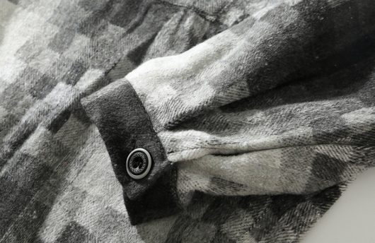 Camisa de Manga Larga a Cuadros Gris, Negro y Blanco - Image 4