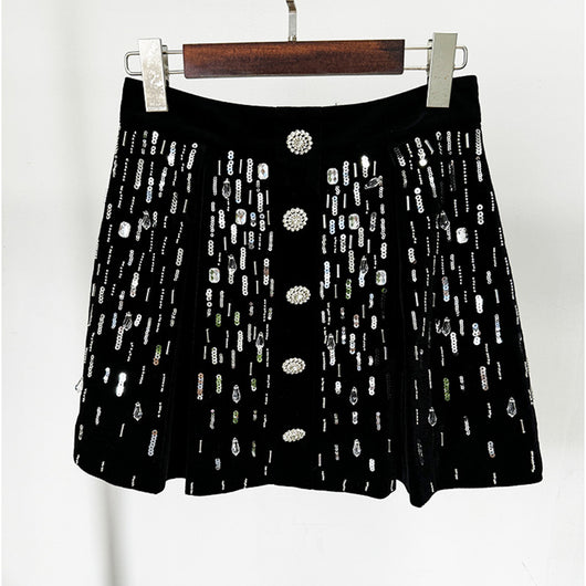 Vestido Midi de Terciopelo con Cuentas - Conjunto Elegante - Image 3