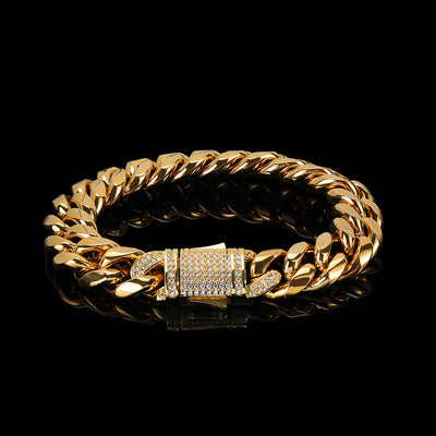 Pulsera Cubana de Acero Titanio con Cierre Miami Resistente - Image 3