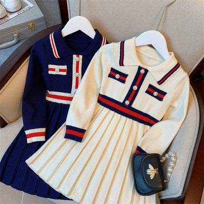 Vestido Tejido Preppy Otoñal para Niñas - Image 16