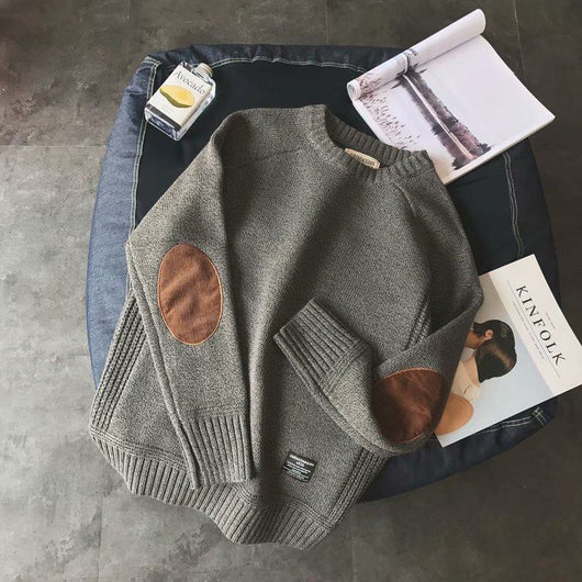 Suéter Retro Japonés de Color Sólido Estilo Coreano para Hombre - Image 9